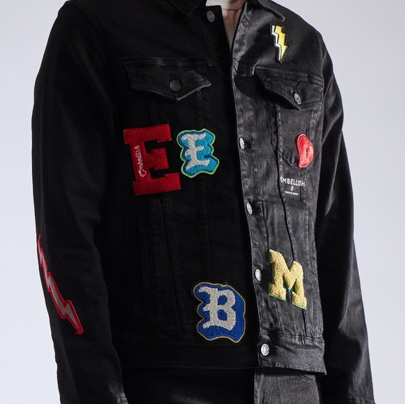 Embellish Devin Denim Jacket with Colorful Patches - Picture 4 of 7